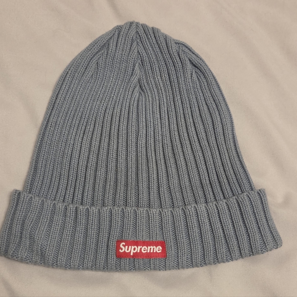 Supreme Overdyed Ribbed Beanie Grey